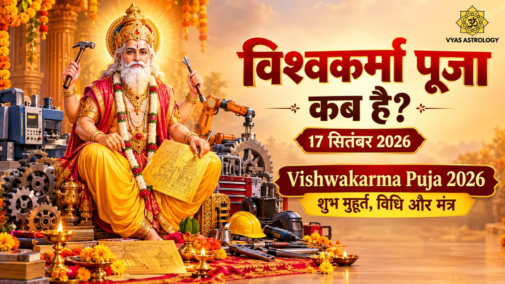 Vishwakarma Puja 2026: विश्वकर्मा पूजा कब है? जानें शुभ मुहूर्त, पूजा विधि, मंत्र और महत्व